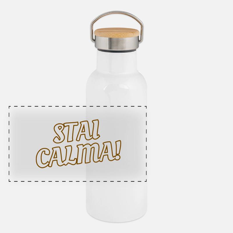 STAY CALM Panoramic Thermal Bottle with Bamboo Lid