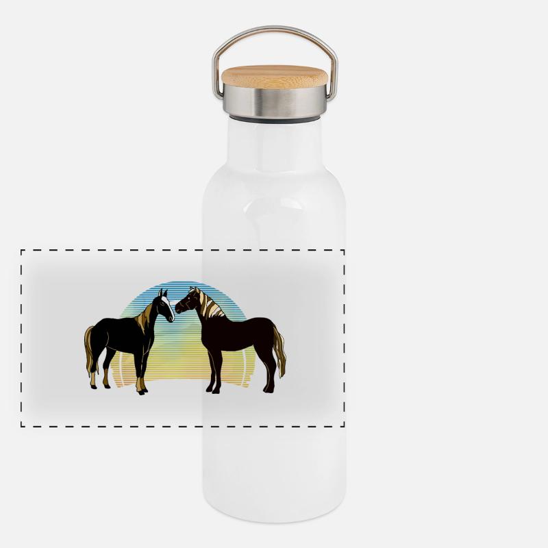 Chevaux Gourde isotherme avec bouchon en bambou