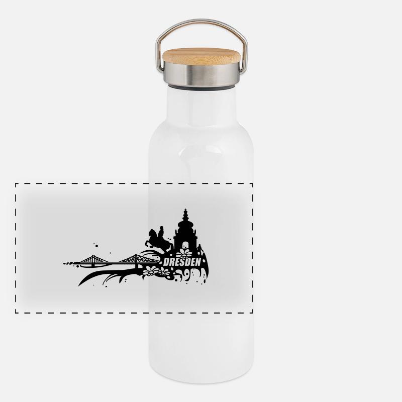 Dresden Panorama Thermosflasche mit Bambusdeckel