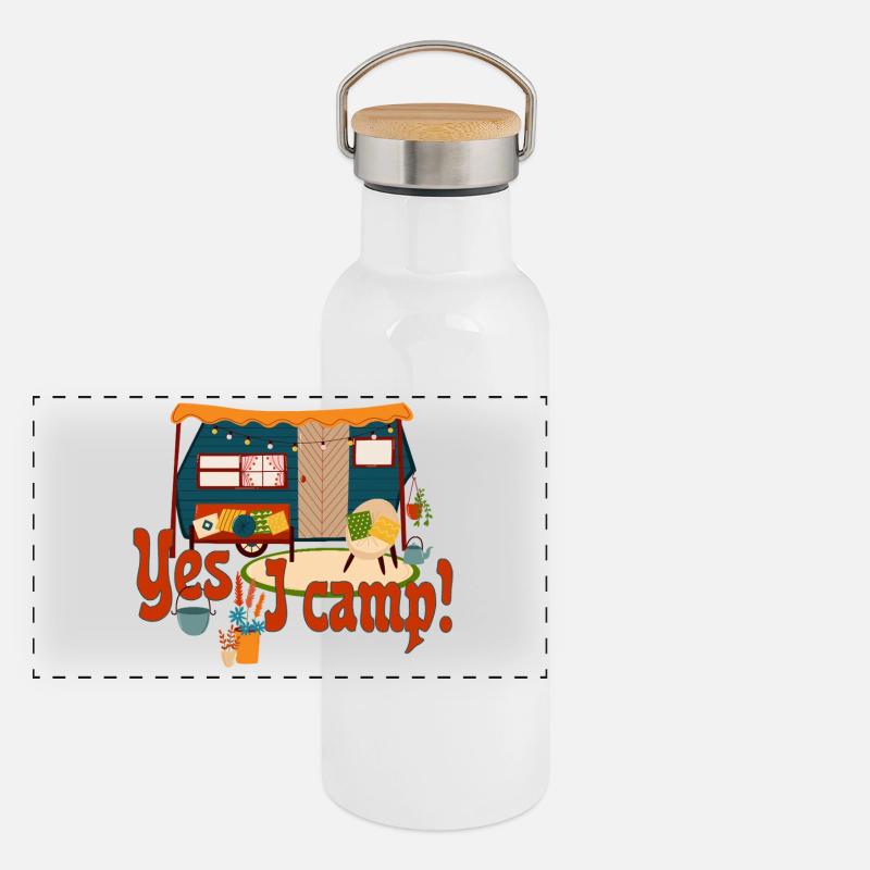 Romantic Trailer - Yes I camp 1 Panoramic Thermal Bottle with Bamboo Lid
