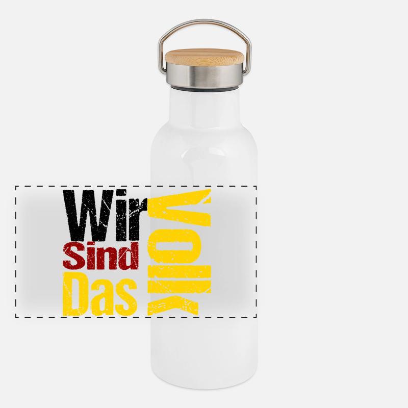 Wir_SInd_Das_Volk Panorama Thermosflasche mit Bambusdeckel