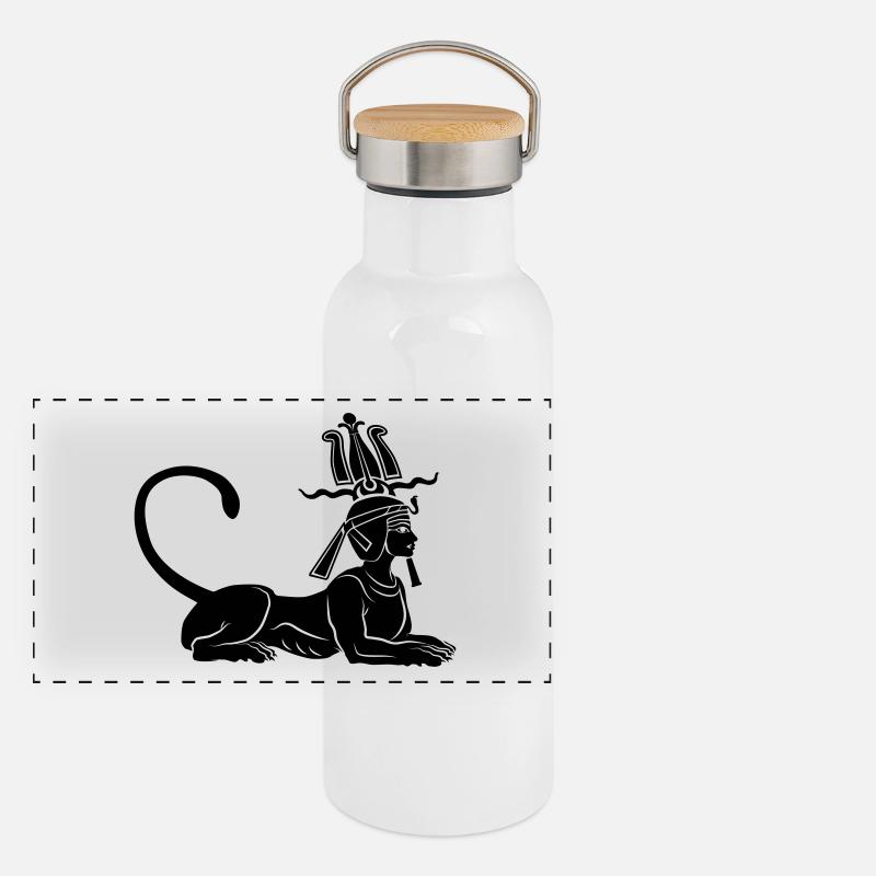 Ägyptische Sphinx Panorama Thermosflasche mit Bambusdeckel