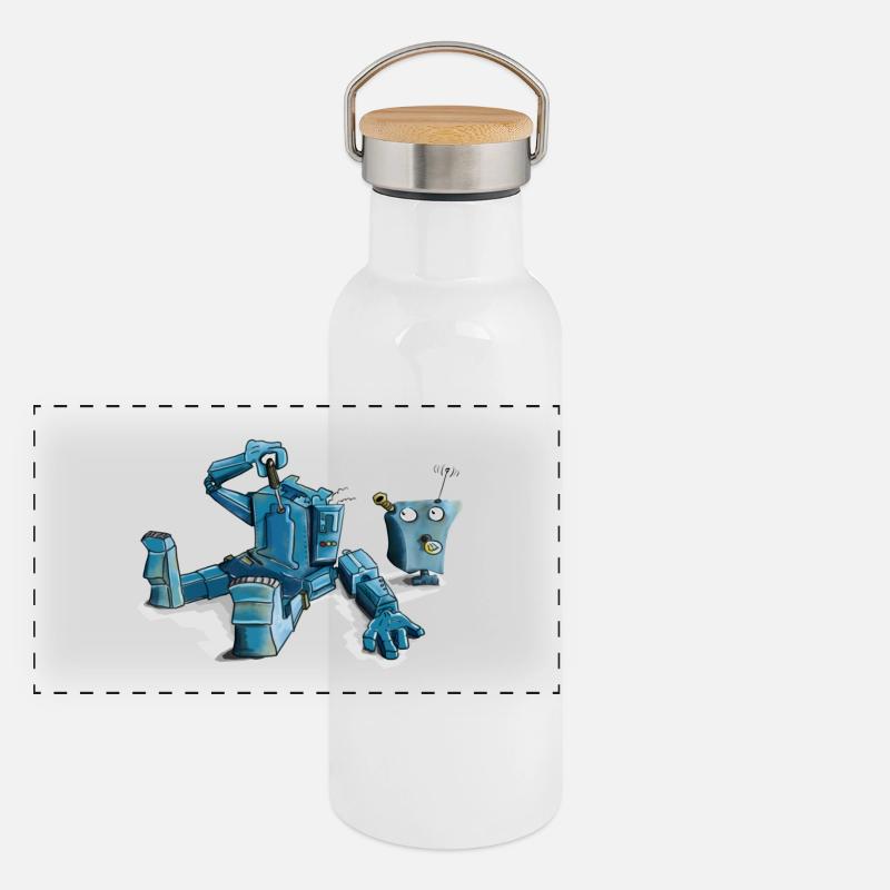 robot Gourde isotherme avec bouchon en bambou