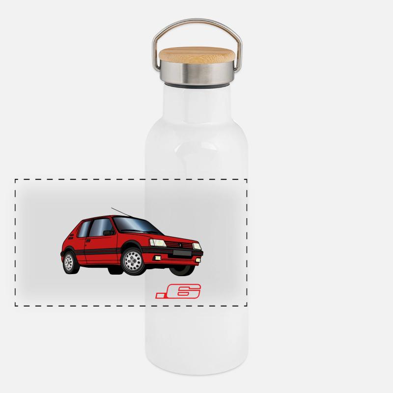 205 1,6 1991 1992 Rouge Vallelunga Gourde isotherme avec bouchon en bambou