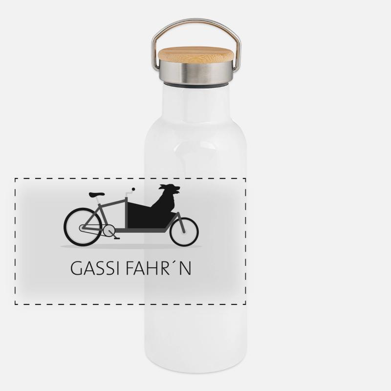 Cargo vélo chien gassi Gourde isotherme avec bouchon en bambou