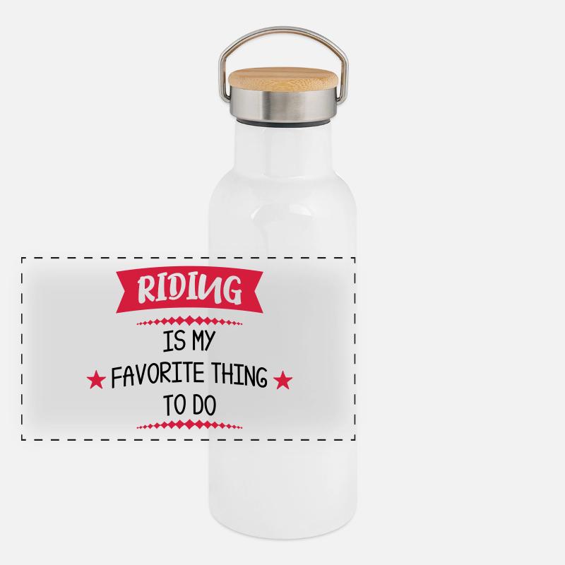 horse riding Panoramic Thermal Bottle with Bamboo Lid