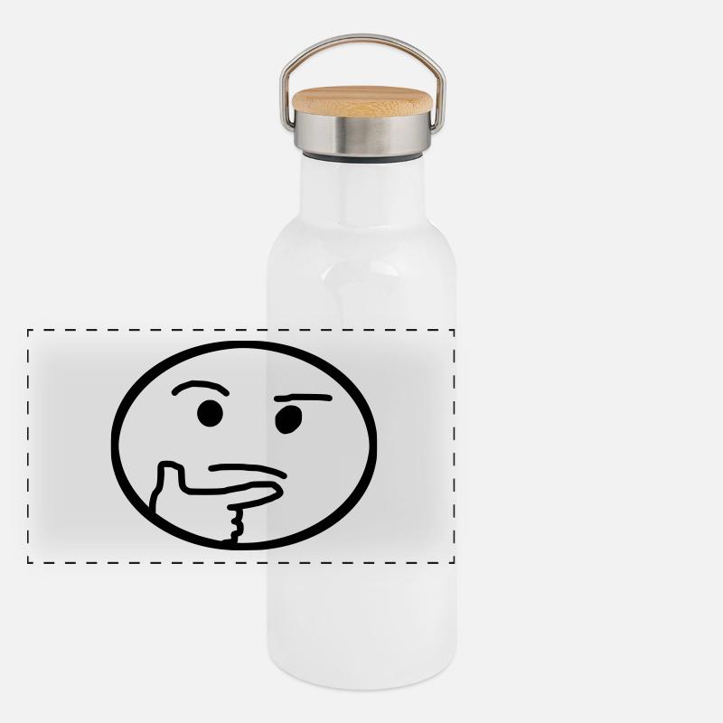 , Emoji, Thoughtful Panoramic Thermal Bottle with Bamboo Lid