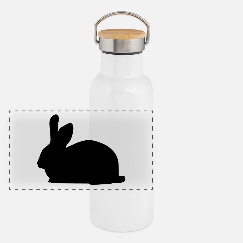 Rabbit Rabbit Bunny Rabbit Rongeurs rongeurs Gourde isotherme avec bouchon en bambou