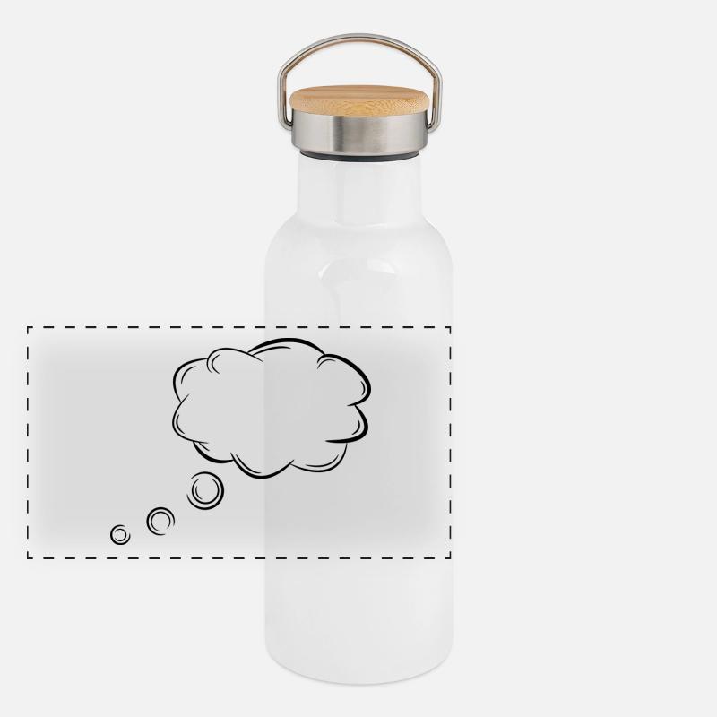 Thought bubble customizable with sentences or words Panoramic Thermal Bottle with Bamboo Lid