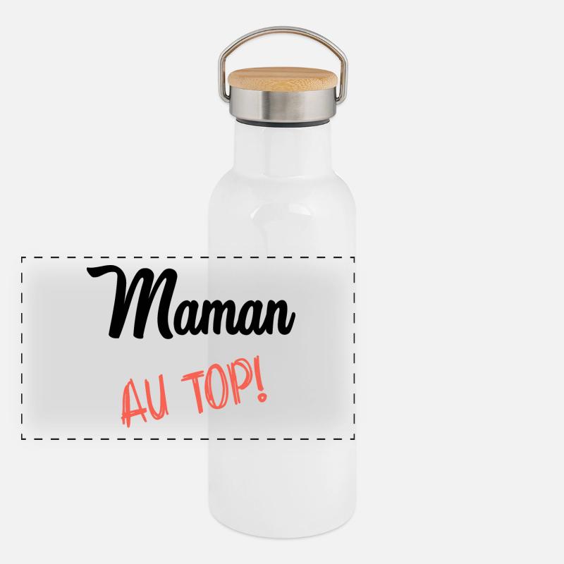 MUTTERTAG. SCHÖNEN MUTTERTAG. MAMA Panorama Thermosflasche mit Bambusdeckel