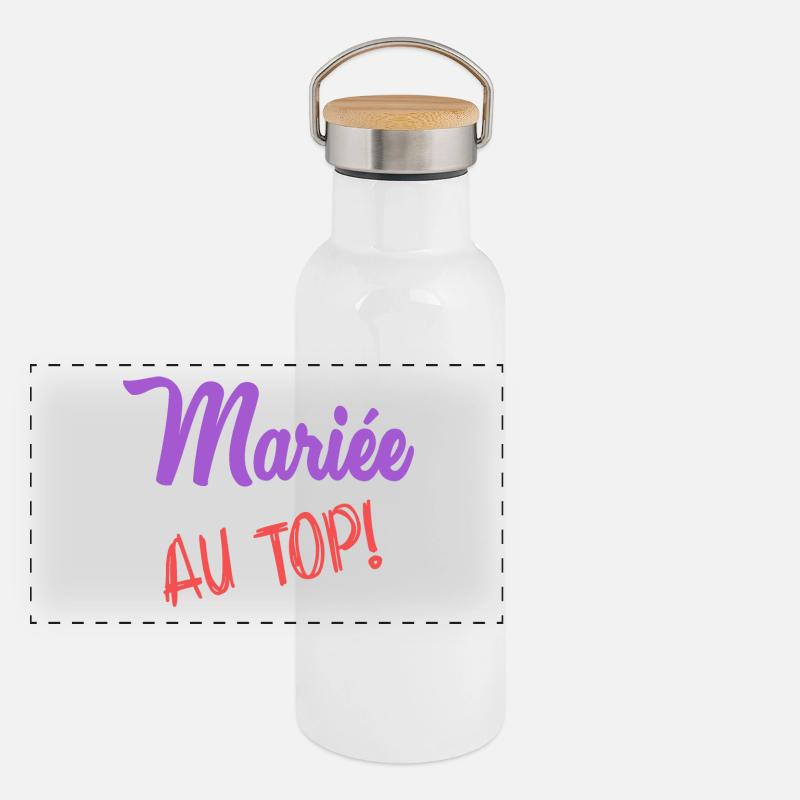 HOCHZEIT Panorama Thermosflasche mit Bambusdeckel