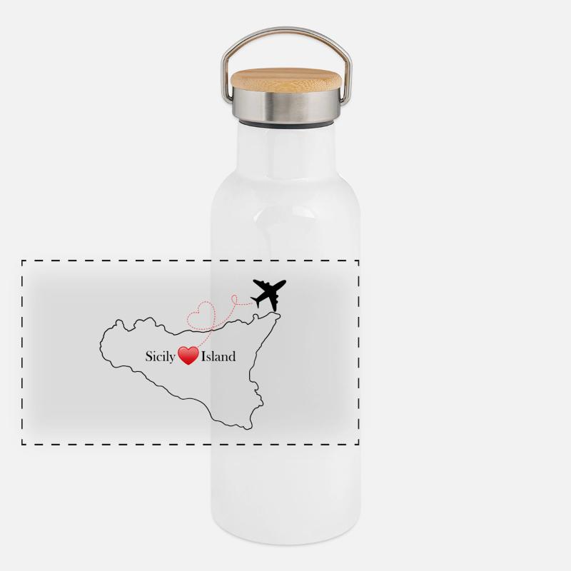 Sicily Island Panoramic Thermal Bottle with Bamboo Lid