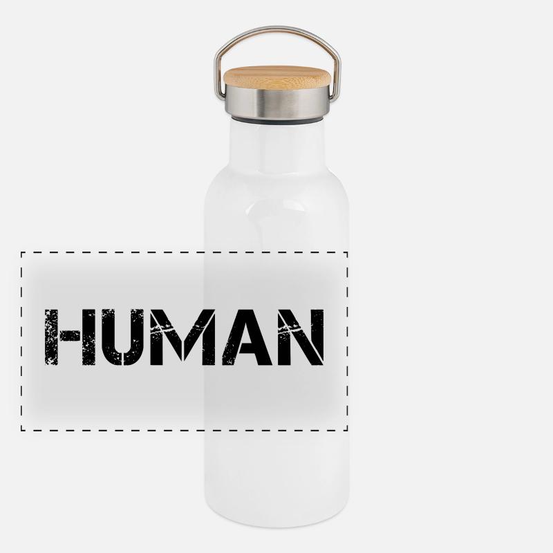 Human Panoramic Thermal Bottle with Bamboo Lid