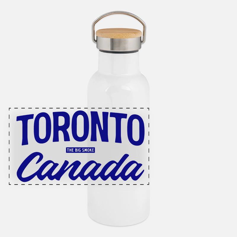 Toronto Canada Lettering Design Gourde isotherme avec bouchon en bambou