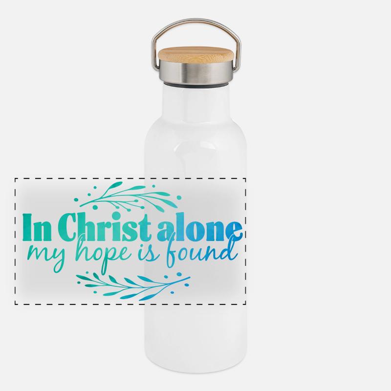 In Christ alone Panorama Thermosflasche mit Bambusdeckel
