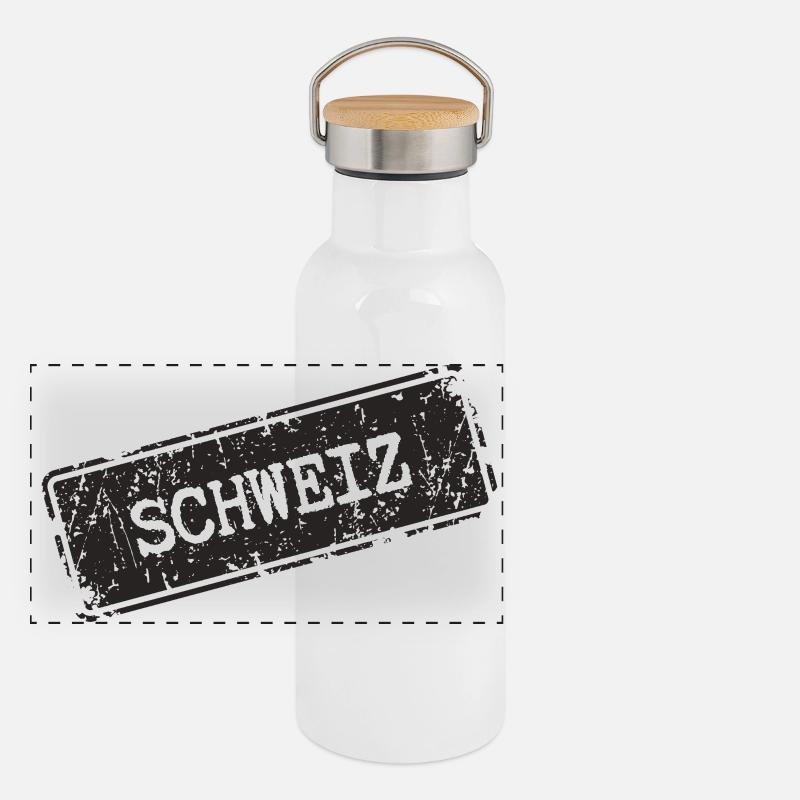 Schweiz  Panorama Thermosflasche mit Bambusdeckel