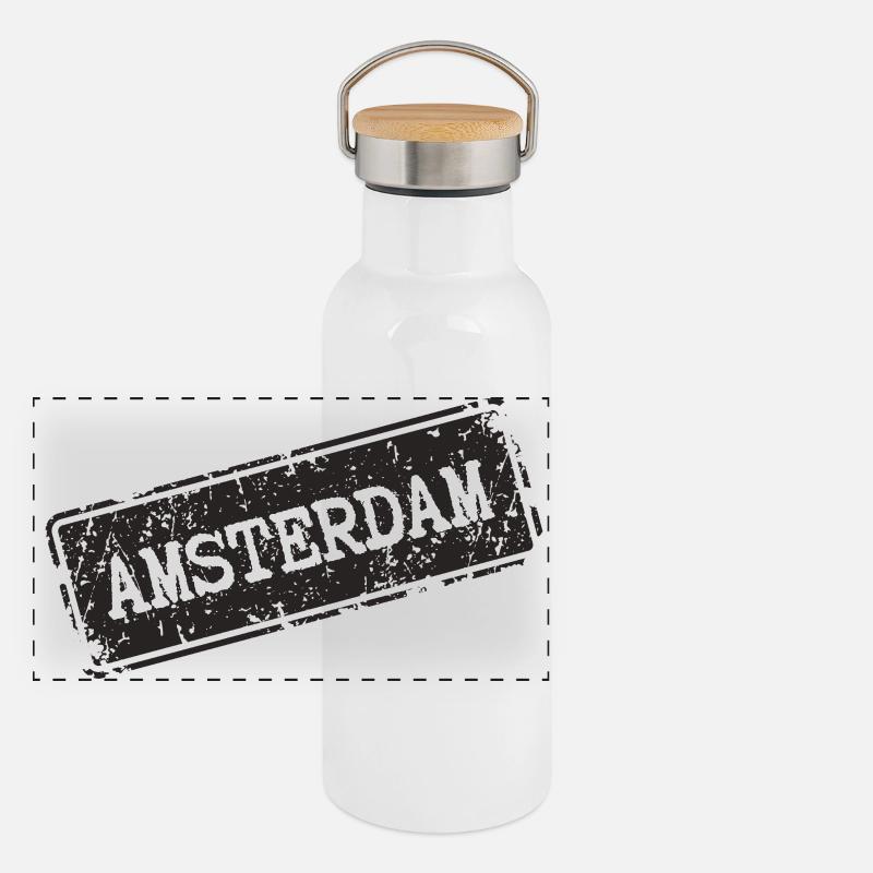 Amsterdam Panorama Thermosflasche mit Bambusdeckel