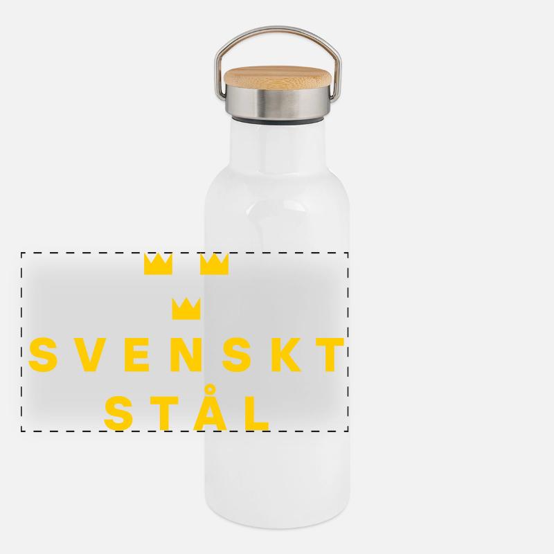 Schwedischer Stahl Panorama Thermosflasche mit Bambusdeckel