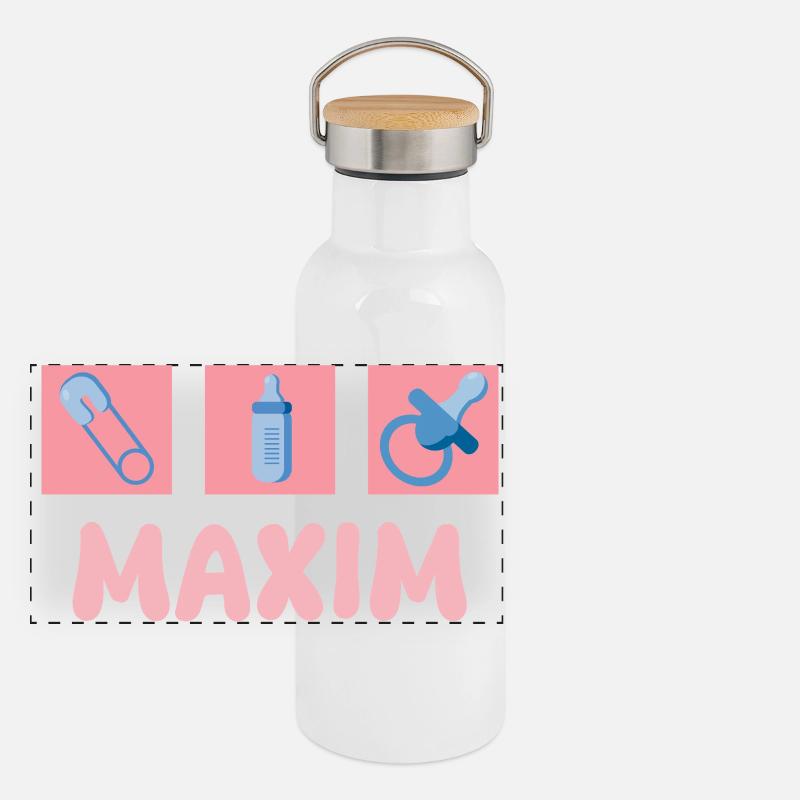 Geschenk für Maxim Panorama Thermosflasche mit Bambusdeckel
