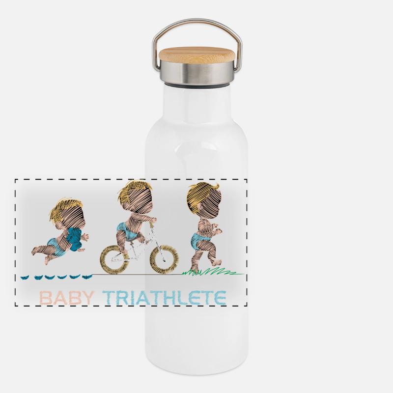 Small Outdoor Triathlete Panoramic Thermal Bottle with Bamboo Lid