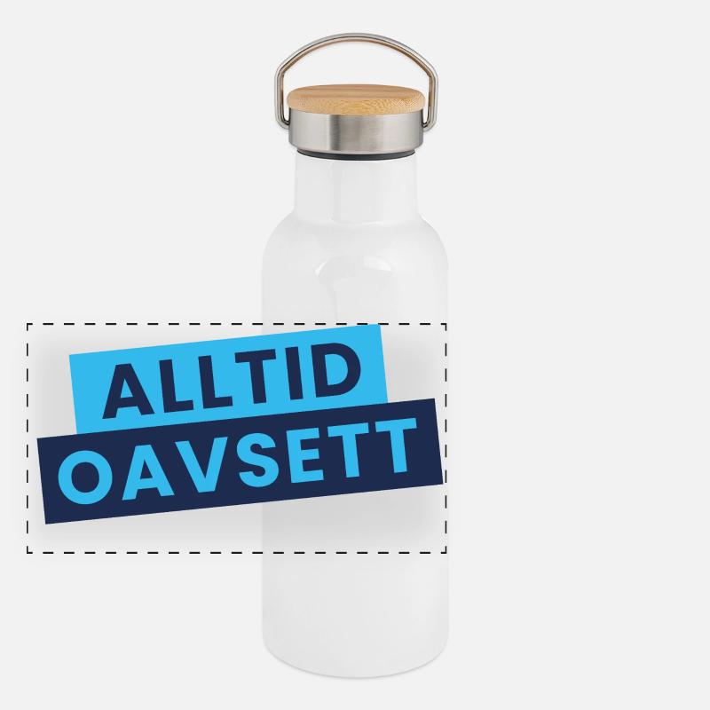 Immer unabhängig – stilvolle Aussage Panorama Thermosflasche mit Bambusdeckel