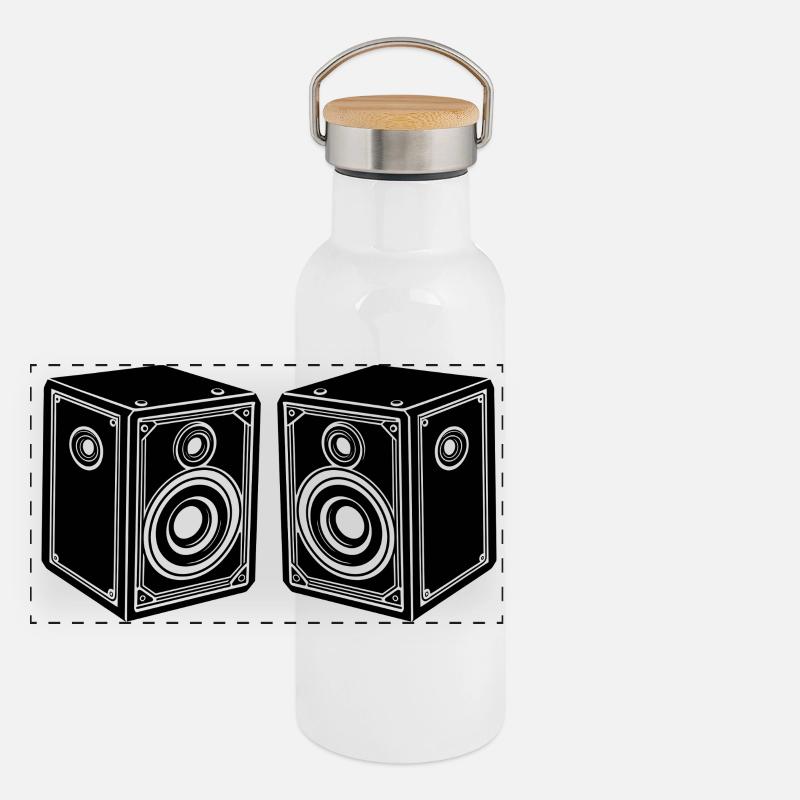 Haut-parleur audio Gourde isotherme avec bouchon en bambou