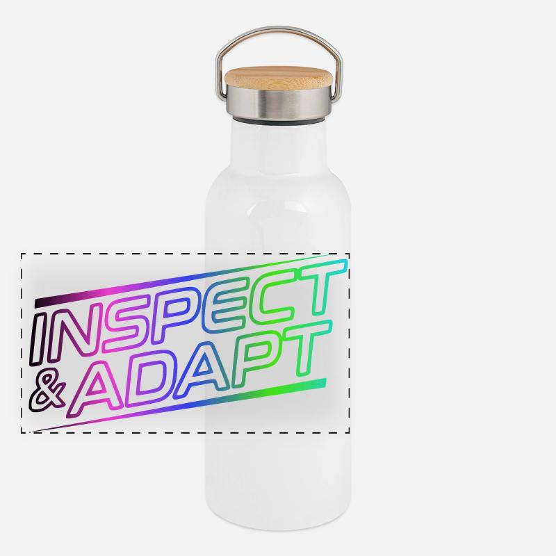 Inspect & Adapt, Agile Coach Scrum Mug Panoramic Thermal Bottle with Bamboo Lid