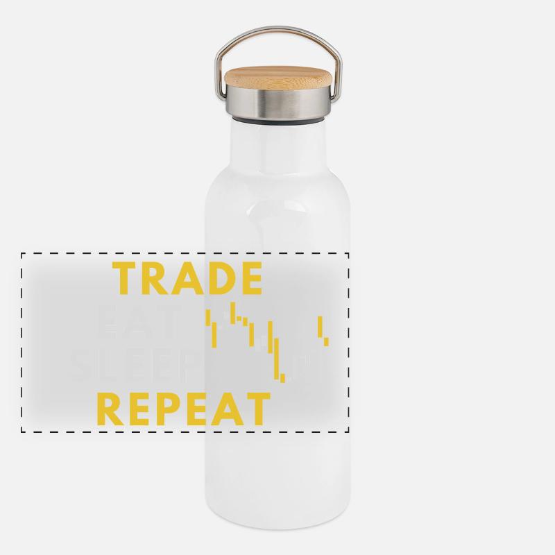 Trader - Négociation d’actions en bourse Gourde isotherme avec bouchon en bambou