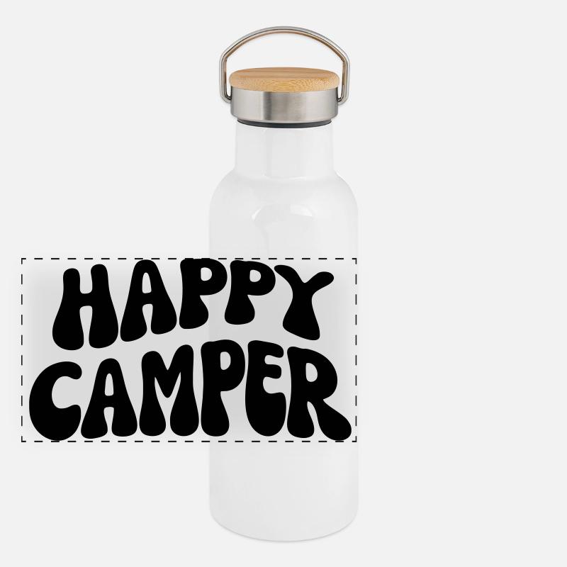 Happy Camper Panorama Thermosflasche mit Bambusdeckel