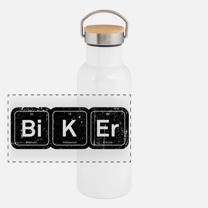 Biker-Elemente: Periodischer Tee Panorama Thermosflasche mit Bambusdeckel