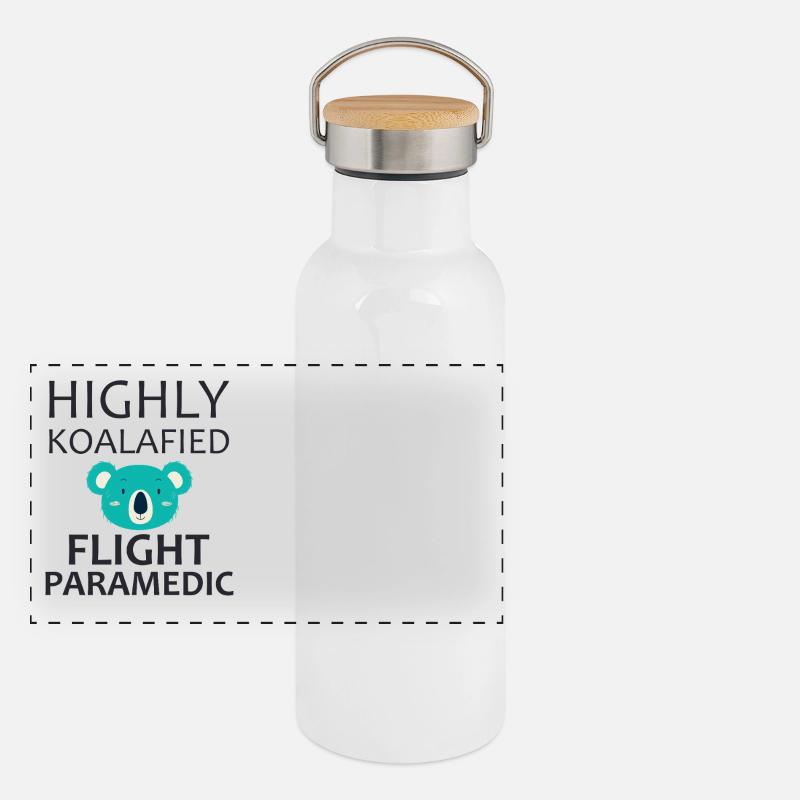Flight Paramedic Koalafied Luftrettung Panorama Thermosflasche mit Bambusdeckel
