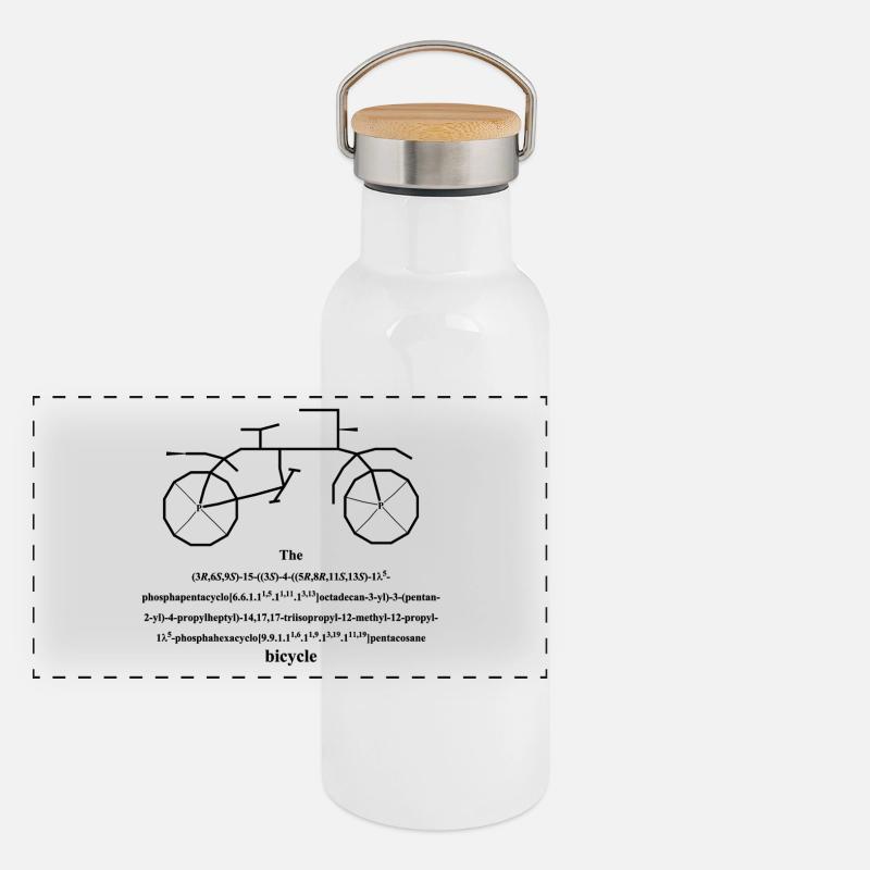 Fahrrad - bicycle Panorama Thermosflasche mit Bambusdeckel