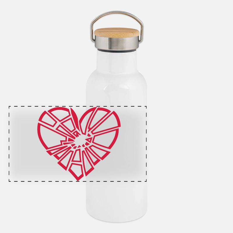 shattered heart Panoramic Thermal Bottle with Bamboo Lid
