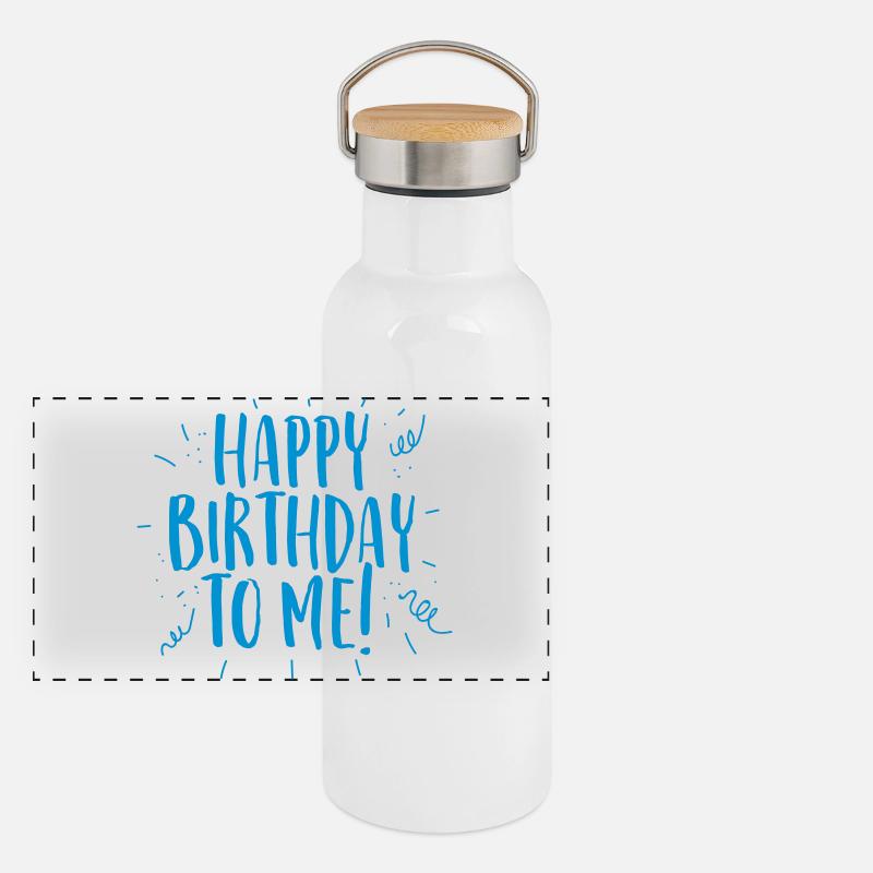Félicitations pour mon anniversaire Gourde isotherme avec bouchon en bambou