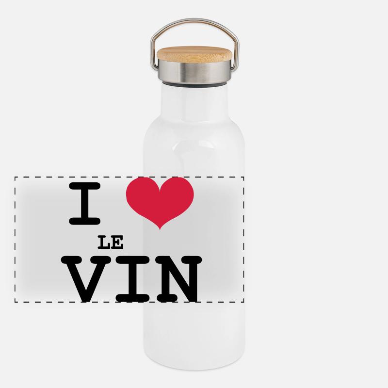 I Love le Vin Gourde isotherme avec bouchon en bambou