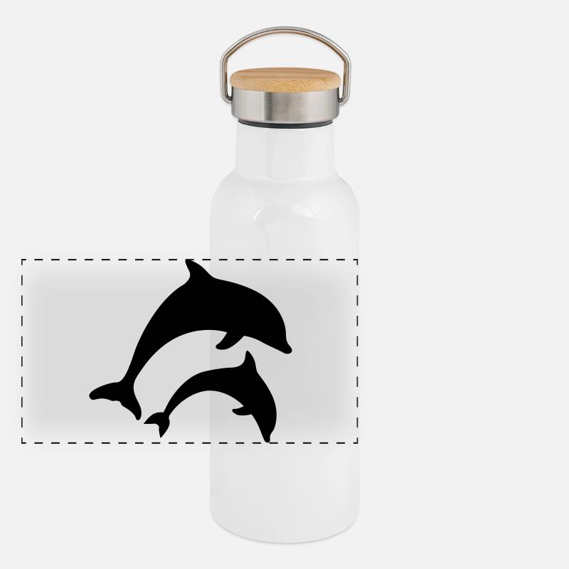 dauphins Gourde isotherme avec bouchon en bambou
