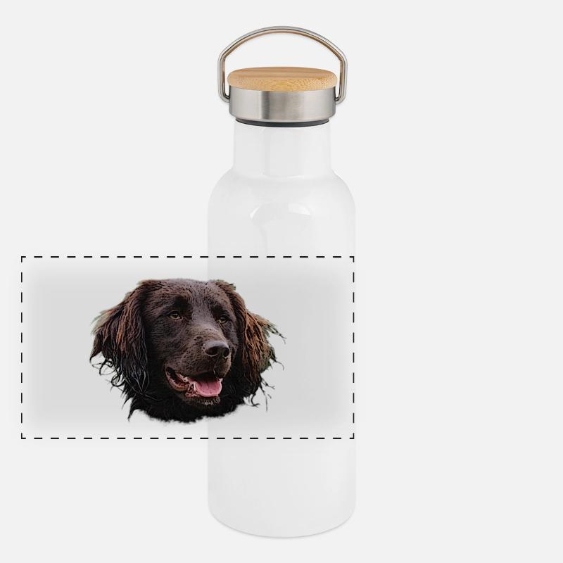Münsterländer, hunde, jagdhund Panorama Thermosflasche mit Bambusdeckel