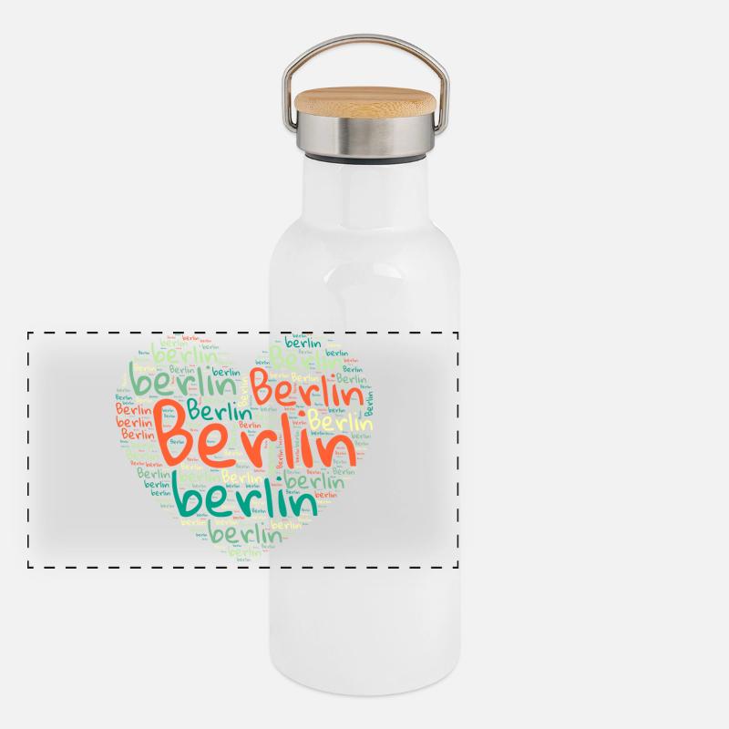 Berlin Panorama Thermosflasche mit Bambusdeckel