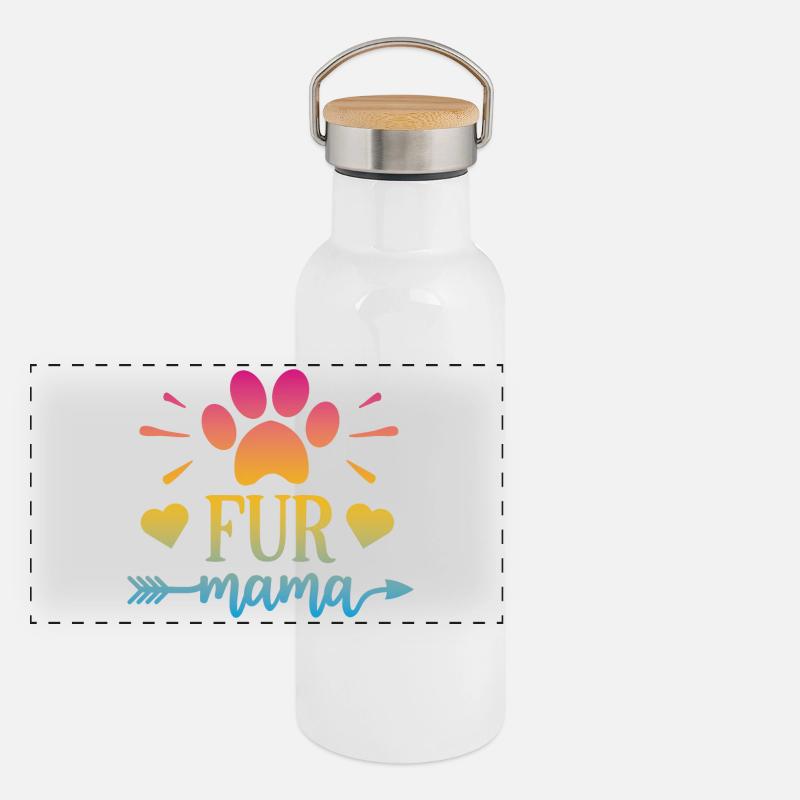 Maman à fourrure Gourde isotherme avec bouchon en bambou