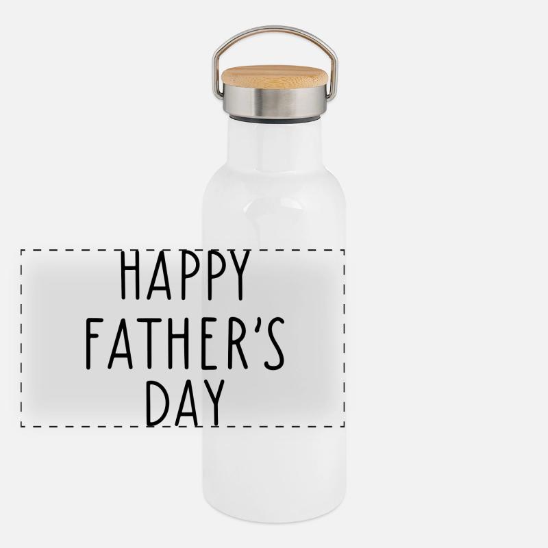 Froher Vatertag Panorama Thermosflasche mit Bambusdeckel