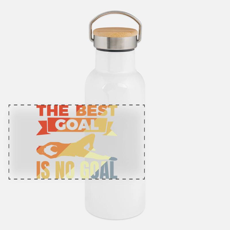 Torwart Spruch Panorama Thermosflasche mit Bambusdeckel