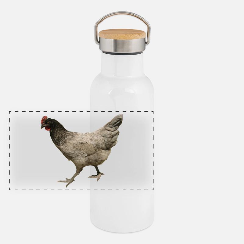 gray chicken Panoramic Thermal Bottle with Bamboo Lid