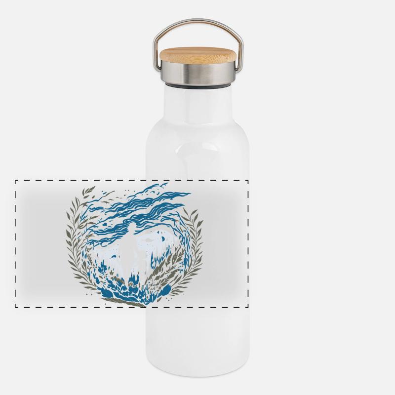 Ätherisches Flüstern Panorama Thermosflasche mit Bambusdeckel