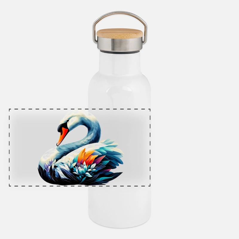 Swan Panoramic Thermal Bottle with Bamboo Lid