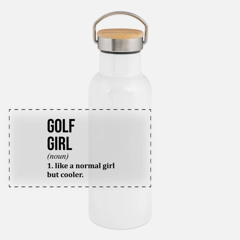 Golf Panorama Thermosflasche mit Bambusdeckel