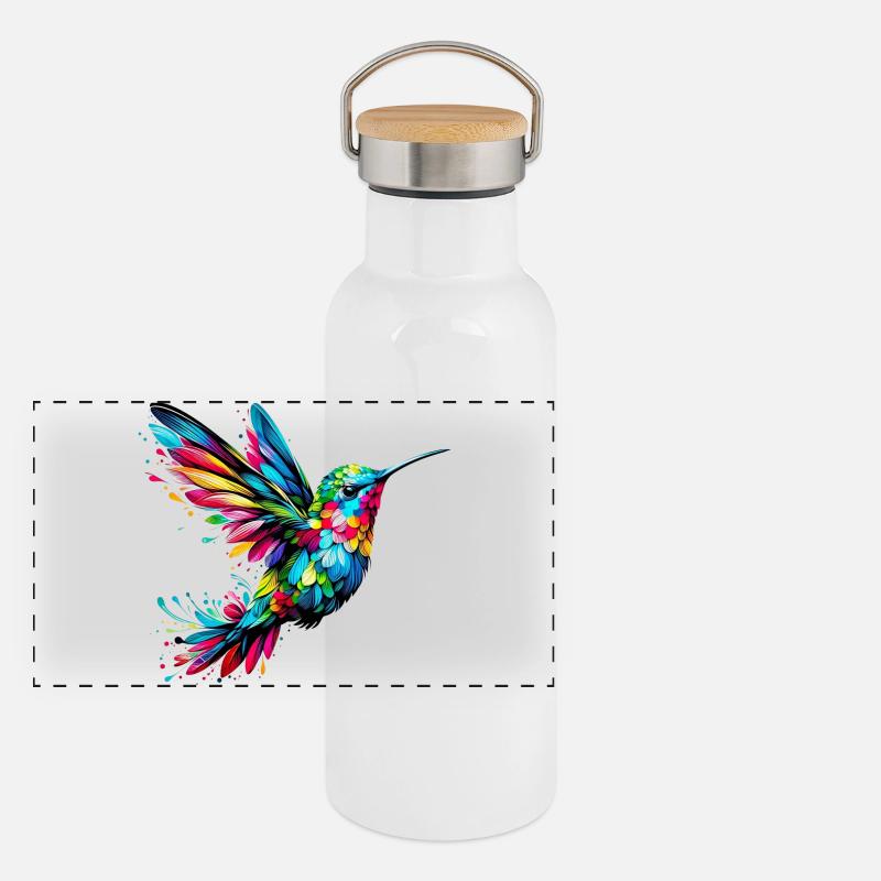 Hummingbird Panoramic Thermal Bottle with Bamboo Lid