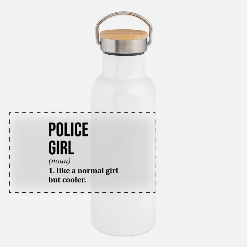 Polizei Panorama Thermosflasche mit Bambusdeckel