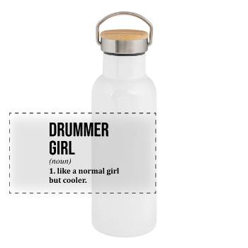 Batteur Batteur Batteur - Gourde isotherme avec bouchon en bambou - blanc - Devant