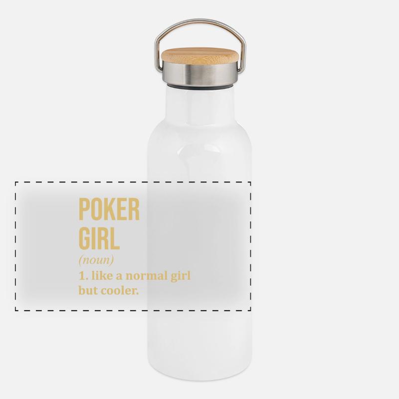 Poker Panorama Thermosflasche mit Bambusdeckel