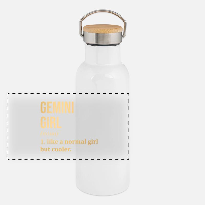 Zwillinge Panorama Thermosflasche mit Bambusdeckel